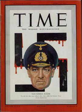 Time, 20 de Abril de 1942: "Almirante nazi Raeder"