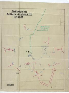 Plano Garbow. "Posición del regimiento de artillería 172. 19 agosto 1944"
