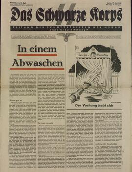 Das Schwarze Korps. Periódico para la defensa de la NSDAP. Berlín, 17 julio 1941