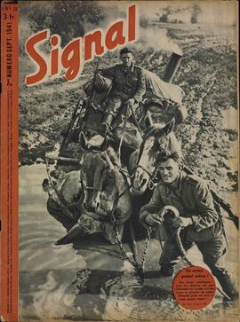 Signal. "¡Adelante de todos modos! Las carreteras soviéticas son las más miserables del mundo y se necesita toda la tenacidad de los soldados alemanes para superarlas". 2º Nº Septiembre 1941.