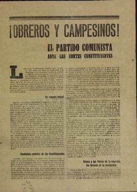 "El Partido Comunista frente a las Cortes Constituyentes". Mundo Obrero, Agosto 1935