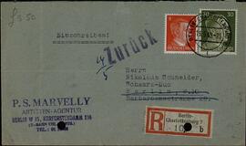 Schneider, Nikolaus." ¡Certificado! Devuelto". Berlín, 13-14 mayo 1943