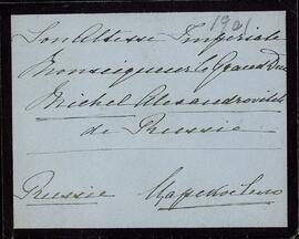 Carta y Sobre de la Zarina Alexandra Feodorovna al Gran Duque Mikhail. Copenhague, 18 marzo 1901
