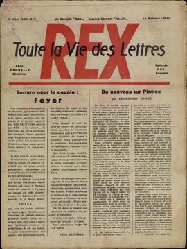 Degrelle, Léon J.M.I. (1906-1994). "Por la Vía de las Letras REX". 11 marzo 1933