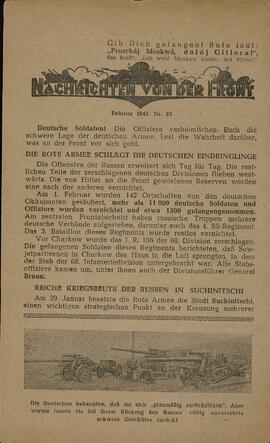 "Noticias del frente". Febrero 1942. Nr. 92