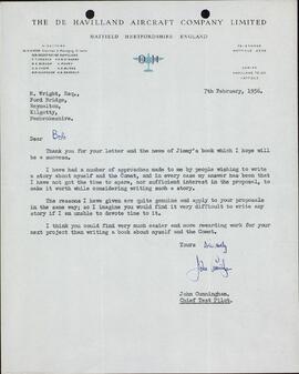 Cunningham, John. "A Bob, 7 febrero 1956"