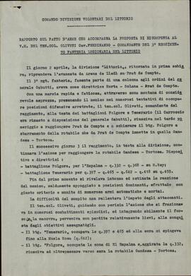 Comando de División de voluntarios del Littorio. Informe firmado por el General Bergonzoli