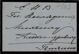 Carta y Sobre de la Zarina Alexandra Feodorovna al Gran Duque Mikhail. Copenhague, 18 marzo 1903