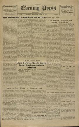 Evening Press. Guernsey. 28 abril 1943. "El significado del socialismo alemán."
