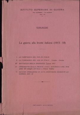 Istituto Superiore di Guerra, 1941-1942 "La guerra en el frente italiano (1915-18)"
