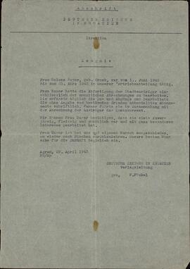 Bayer, Helene. "Periódico alemán en Croacia". 29 abril 1943