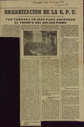 Organización de la G.P.U. Suplemento del "Pueblo". 16 enero 1943
