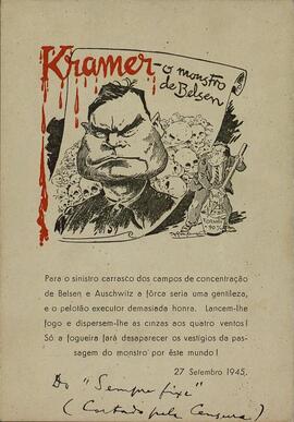 WWII. Caricatura antigermánica de Kramer, Belsen 1945