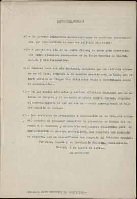 Informes. Investigación y Vigilancia. 2 agosto 1944 y 14 noviembre 1944