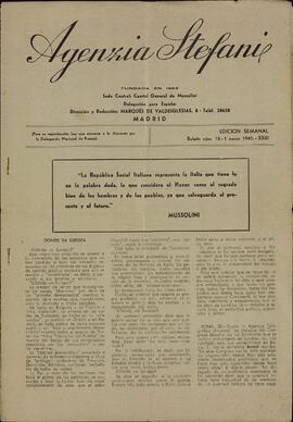 Agenzia Stefani. Boletín 18. 1 marzo 1945