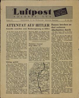 Luftpost. 21 y 25 julio 1944