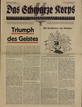 Das Schwarze Korps. Periódico para la defensa de la NSDAP. Berlín, 9 octubre 1941
