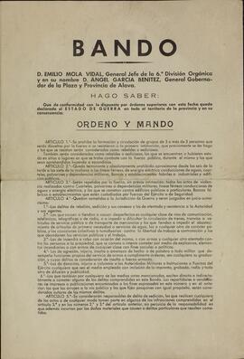 Bando del General Mola. Vitoria, 19 de julio de 1936