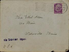 Sobre alemán enviado a EE.UU. vía Siberia - Japón. Berlin, 1 marzo 1940