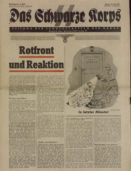 Das Schwarze Korps. Periódico para la defensa de la NSDAP. Berlín, 10 julio 1941