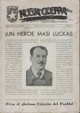 NUEVA GUERRA. "¡Un Héroe más! Luckas  Madrid, 10 JULIO 1937