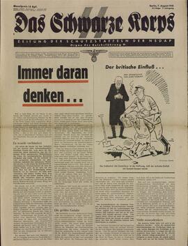 Das Schwarze Korps. Periódico para la defensa de la NSDAP. Berlín, 7 agosto 1941