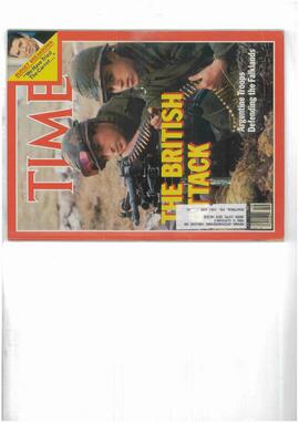 "Time", 10 de Mayo de 1982: "El ataque británico: Tropas argentinas defendiendo la Falklands"