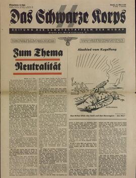 Das Schwarze Korps. Periódico para la defensa de la NSDAP. Berlín, 16 mayo 1940