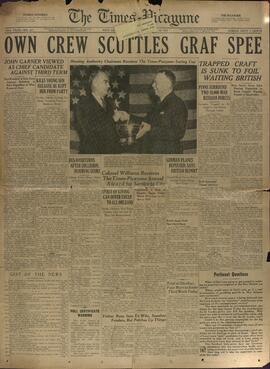 The Times-Picayune, 18... 1939, "La Propia Tripulación hunde el Graf Spee"