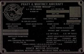 Placa de motor para el bombardero B-24