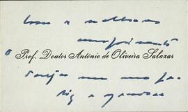"Prof. Doutor António de Oliveira Salazar". 18 enero 1970
