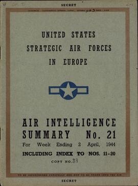Fuerzas estratégicas norteamericanas en Europa. Resumen de Inteligencia aérea Nº 21. 2 abril 1944