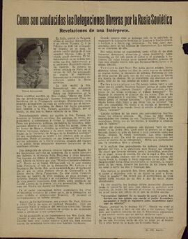 Deutches Fichte-Bund Hamburg (Asociación Alemana Fichte) "Cómo son conducidas las delegaciones obreras por la Rusia soviética" (en español). Editor Falken. Verlag, Hamburgo.