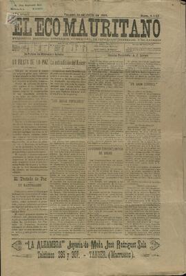 "El Eco Mauritano". Tánger, 12 julio 1919 (Guerra de Marruecos)
