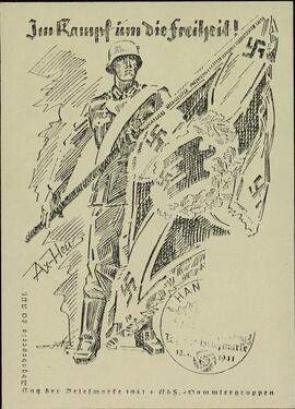 "Postal / Lucha por la libertad. Día del sello". Hannover, 12 enero 1941
