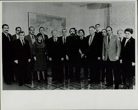Reunión celebrada en el Palacio del Kremlin entre las Comisiones de Asuntos Exteriores del Congreso de los Diputados de la Unión Soviética y España. Moscú, 17 de enero de 1984. (EFE-UPI).