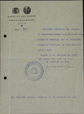 Euzkadi, Ejército del Norte. Yurre, 3 de febrero de 1937 (Guerra Civil).