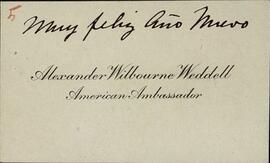 Wilbourne Weddell, Alexander (1876-1948), Embajador Estadounidense: "Muy Feliz Año Nuevo"