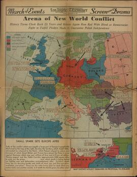 Los Angeles Examiner. Domingo, 10 Septiembre 1939. "Panorama del nuevo conflicto mundial."