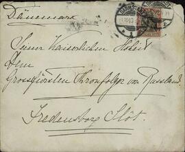 Carta y Sobre de la Zarina Alexandra Feodorovna al Gran Duque Mikhail. Darmstadt, 18 septiembre 1903
