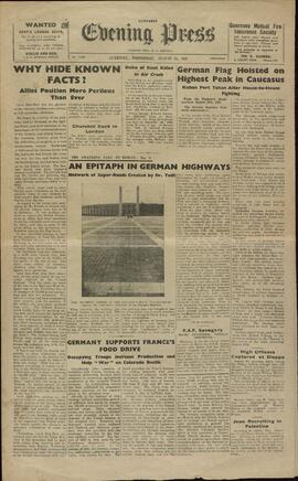 Evening Press. Guernsey. 26 agosto 1942. "¿Por qué esconder hechos notorios?"