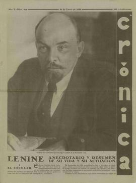 Crónica. "Lenine, anecdotario y resumen de su vida y su actuación". Periódico de Valencia. 30 enero 1938 (foto de Lenin)