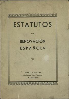 Estatutos de Renovación Española. Madrid 1935