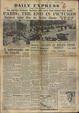 "Daily Express", 28 de Agosto de 1944, "París: El Final en Imágenes".