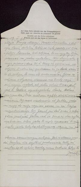 "Carta de prisionero de guerra a Maria Lux". 13 abril 1942
