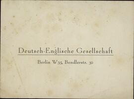 Tarjeta de la asociación de amigos germano-británica