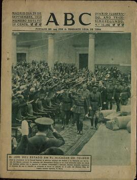 ABC 29 de septiembre de 1939. Conmemoración Alcázar de Toledo