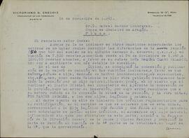 Vapor Uruguay. Sancho Contreras, Eduardo. Carta de Victoriano Gutiérrez Enecoiz (procurador), a Rafael Sancho Contreras, conde de Montalvo (hermano). Madrid 14 noviembre 1943