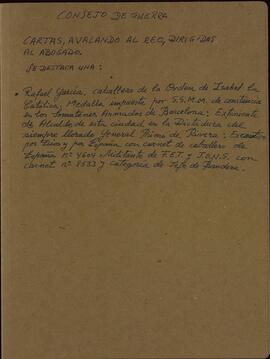 Pieza de Expediente de Juicio Militar sobre comportamiento(s) durante la Guerra Civil. Cartas de apoyo y referencias avalando al acusado Sr. Escudero