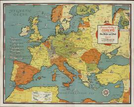 Mapa de guerra ilustrado de Europa. 1939